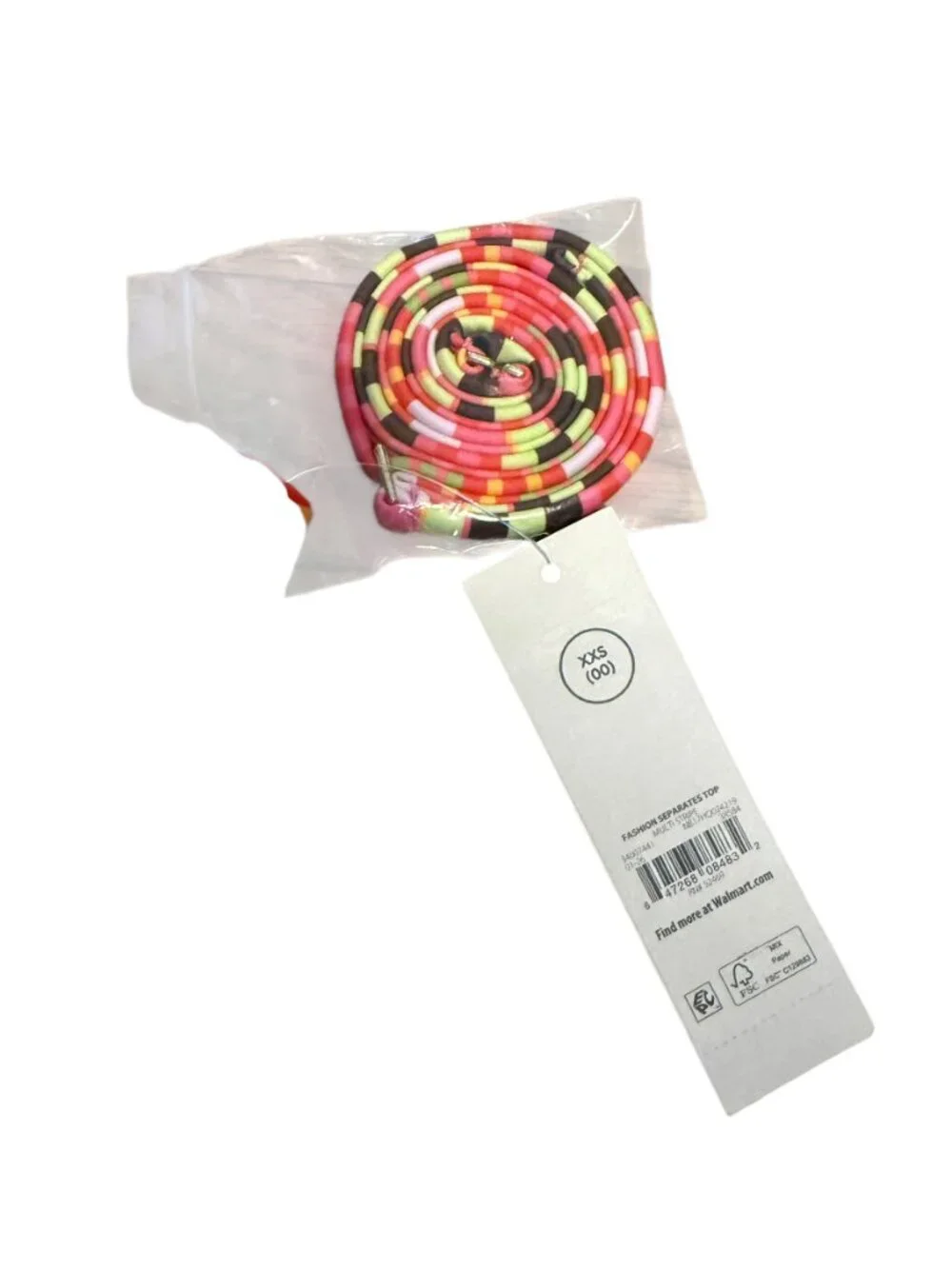 No Boundaries Multicolor Striped Bandeau Bikini Set – Size S (4‑6) NWT